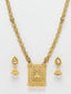 Gold-Plated & White Kundan & Pearl Beaded Jewellery Set