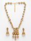 Gold-Plated Kundan Stone Studded & Pearl Beaded Jewellery Set