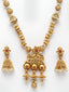 Gold-Plated Kundan Studded & Beaded Necklace And Earrings