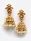 Gold-Plated Kundan Studded & Beaded Necklace And Earrings