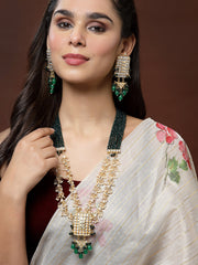 Gold-Plated & White Kundan Jewellery Set