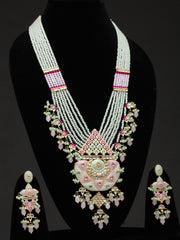 Gold-Plated & Green Kundan Jewellery Set