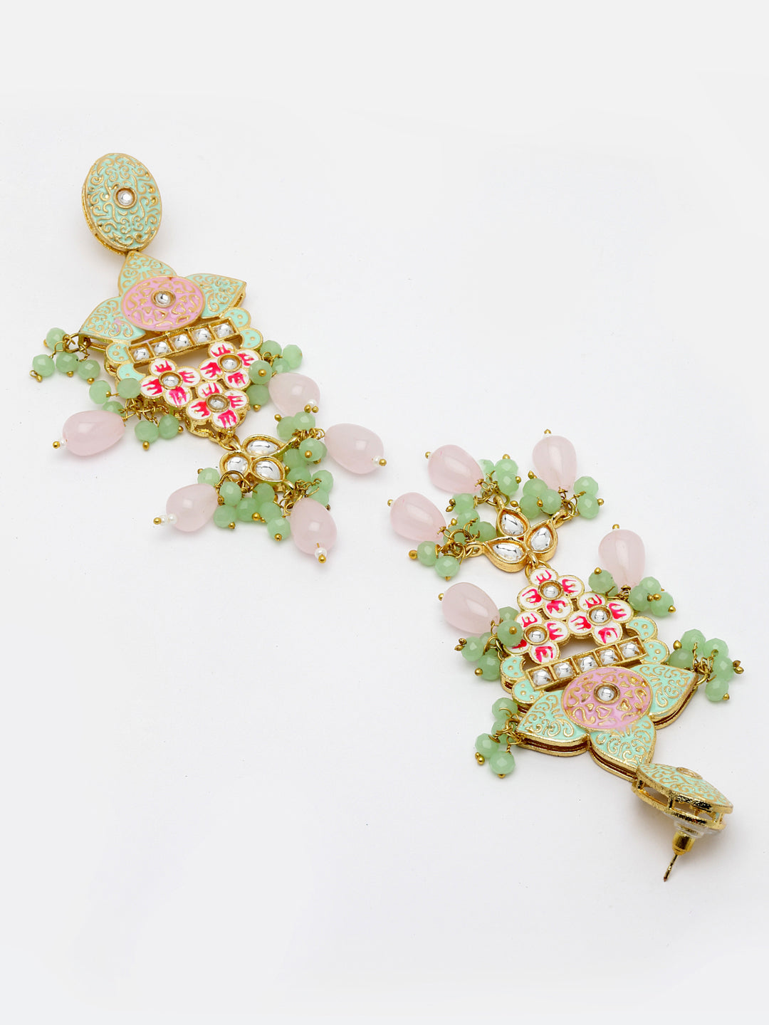 Gold-Plated & Green Kundan Jewellery Set