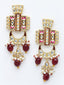 Gold-Plated & Red Kundan & Pearls Beaded Jewellery Set