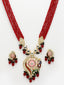 Gold-Plated & Red Kundan Jewellery Set