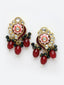 Gold-Plated & Red Kundan Jewellery Set