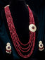 Gold-Plated & Red Kundan Jewellery Set