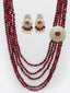 Gold-Plated & Red Kundan Jewellery Set