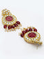 Gold-Plated & Red Kundan Jewellery Set