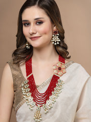 Gold-Plated Kundan Stone Studded & Beaded Jewellery Set