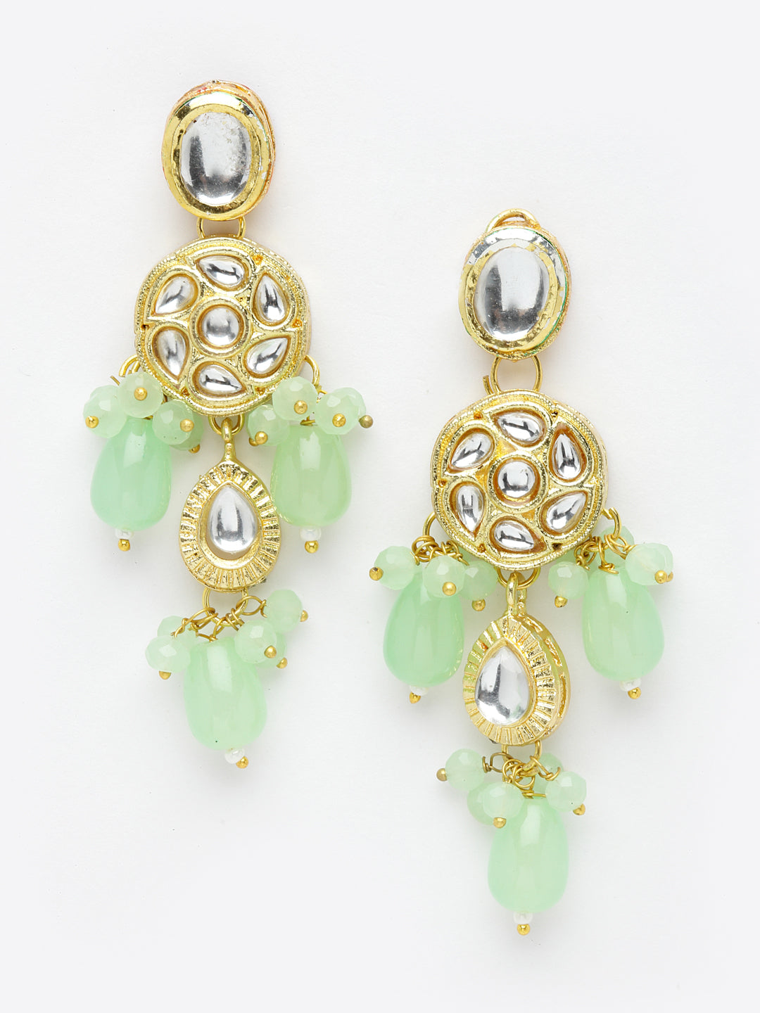 Gold-Plated Kundan-Studded & Pearl Beaded Jewellery Set