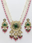 Gold-Plated & Pink Kundan Meenakari Jewellery Set