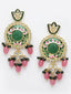 Gold-Plated & Pink Kundan Meenakari Jewellery Set