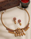 Women Gold-Plated Ruby Artificial Stones-Studded Jewellery Set