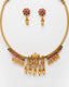 Women Gold-Plated Ruby Artificial Stones-Studded Jewellery Set