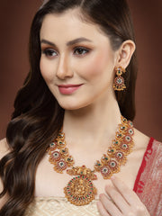 Women Gold-Plated Stone Studded & Beaded Jewellery Set