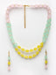 Women Gold-Plated Green & Yellow Pearl Beaded Jewellery Set