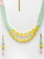 Women Gold-Plated Green & Yellow Pearl Beaded Jewellery Set