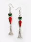 Women Oxidised Silver-Plated Red & Green Meenakari Jewellery Set