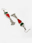 Women Oxidised Silver-Plated Red & Green Meenakari Jewellery Set