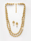 Women Gold-Plated & White Pearl Beaded Jewellery Sett