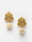 Women Gold-Plated & White Pearl Beaded Jewellery Sett