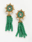 Women Gold-Plated Green Stone & Beads-Studded Jewellery Set