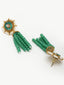 Women Gold-Plated Green Stone & Beads-Studded Jewellery Set