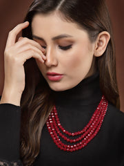 Red Layered Necklace