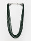 Green & Silver-Toned German Silver Silver-Plated Oxidised Necklace