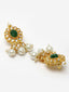 Women Gold-Plated White & Green Kundan Studded & Pearls Beaded Jewellery Set