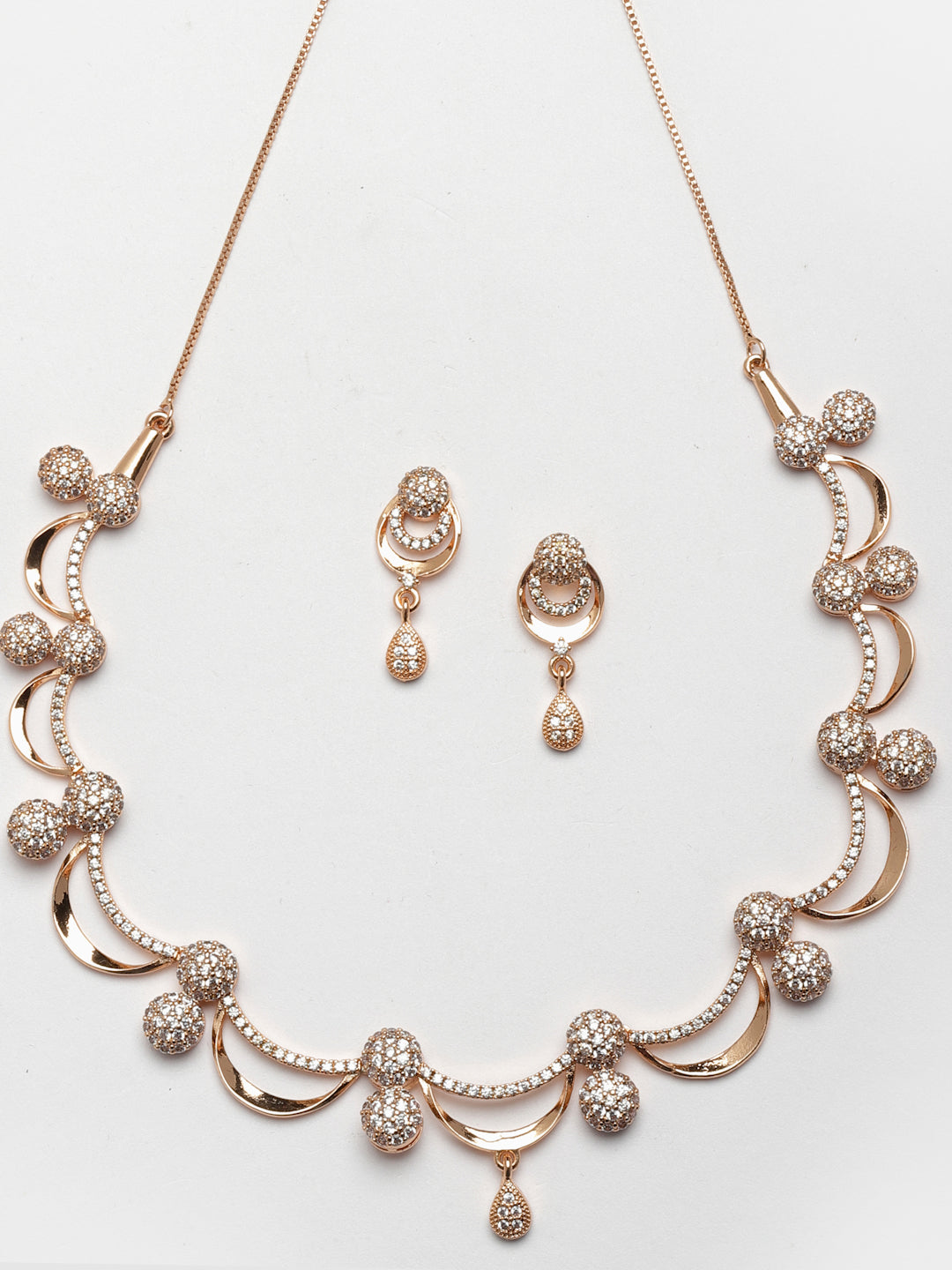 Gold-Plated CZ-Studded Jewellery Set