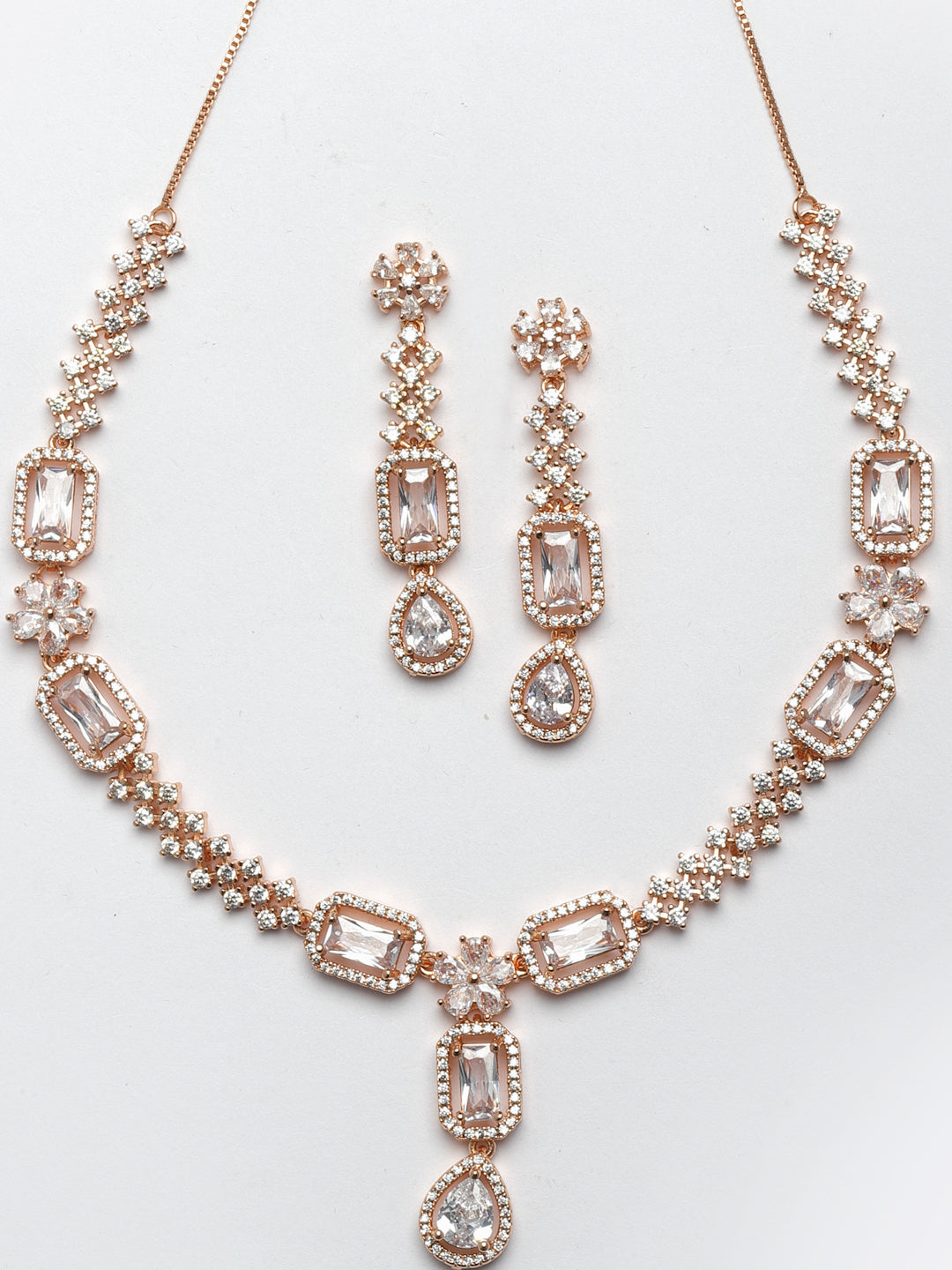 Gold-Plated AD Stone-Studded Jewellery Set