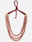 Gold-Plated Red Beads Layered Handcrafted Necklace