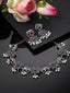 Oxidised Silver-Plated Stone Studded & Pearl Elephant Shaped Jewellery Set