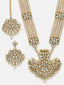 Gold-Plated Kundan Stone-Studded & Pearl Layered Jewellery Set