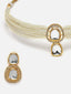 Gold-Plated CZ-Studded & Pearl Beaded Choker Jewellery Set