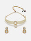 Gold-Plated CZ-Studded & Pearl Beaded Choker Jewellery Set