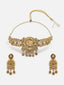 Gold-Plated Kundan-Studded Temple Choker Jewellery Set