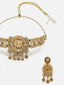 Gold-Plated Kundan-Studded Temple Choker Jewellery Set