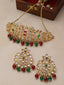 Gold-Plated Kundan-Studded & Beaded Jewellery Set