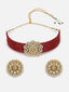 Gold-Plated Kundan-Studded & Beaded Jewellery Set