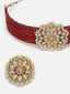 Gold-Plated Kundan-Studded & Beaded Jewellery Set