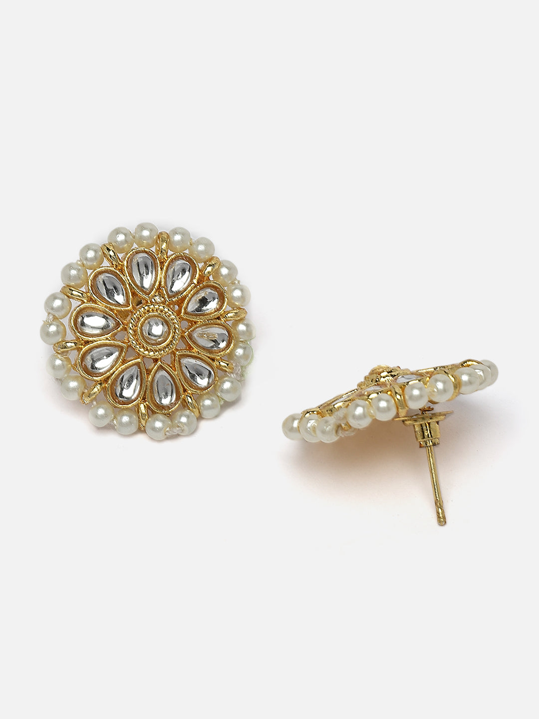 Gold-Plated Kundan-Studded & Beaded Jewellery Set