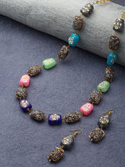 Gold-Plated Stone-Studded Jewellery Set