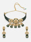 Gold-Plated Kundan-Studded Pearl & Beads Jewellery Set