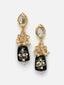 Gold-Plated Stone-Studded & Pearl-Beaded Jewellery Set