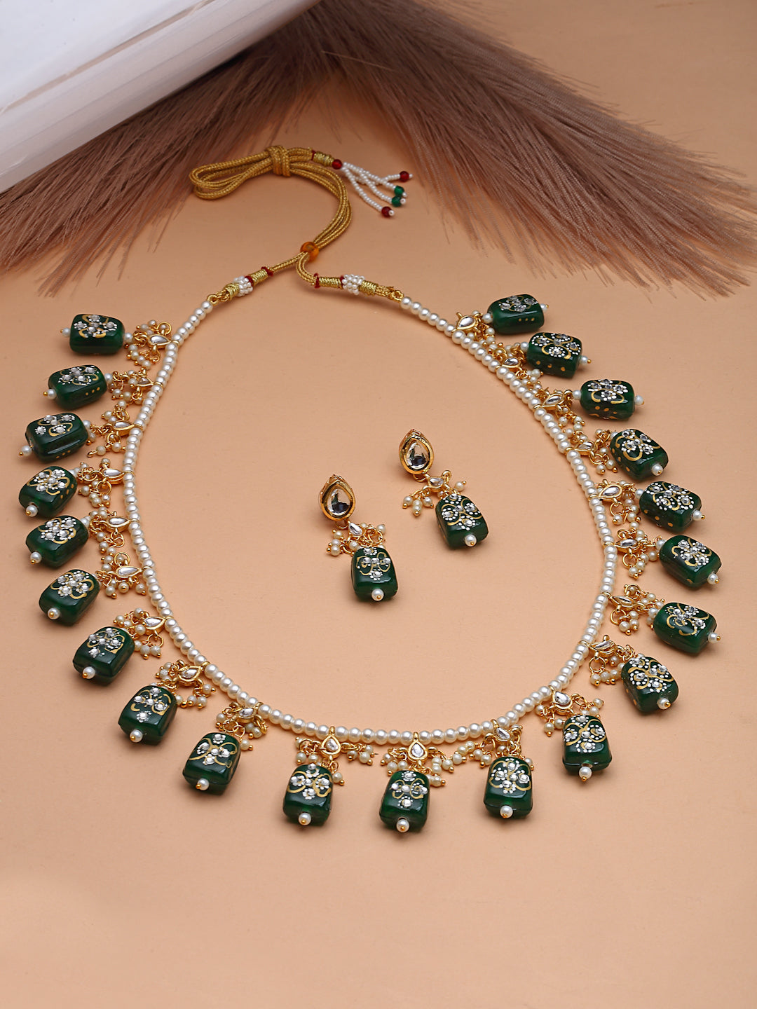 Gold-Plated Necklace and Earrings