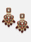 Gold Plated Kundan Studded & Pearl Beaded Jewellery Set