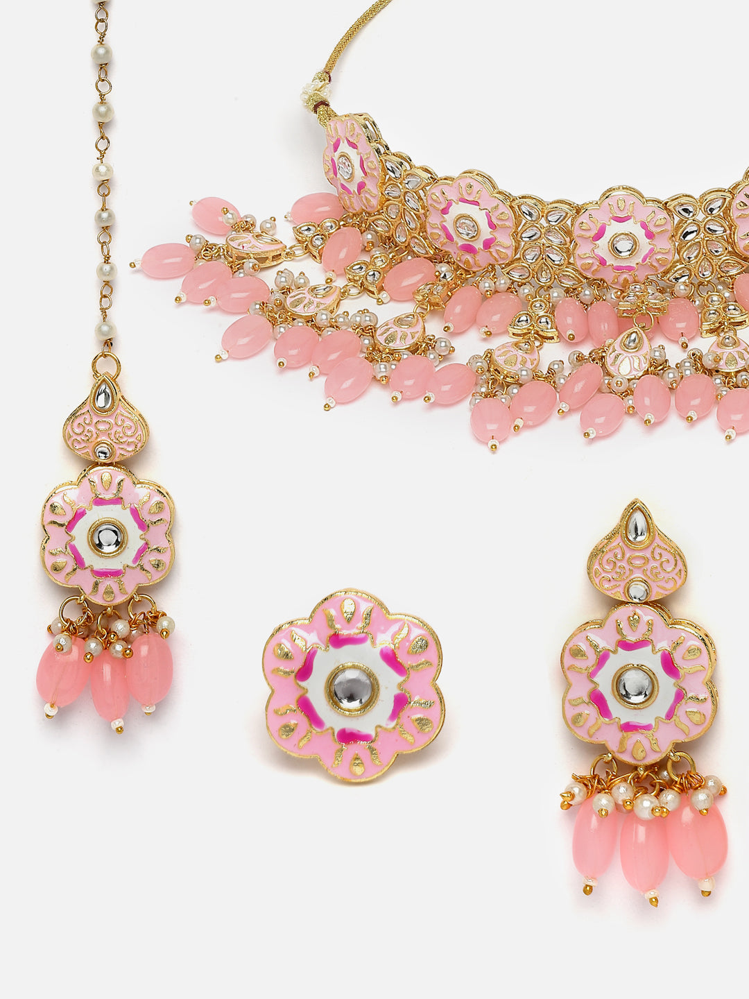 Gold-Plated Necklace and Earrings